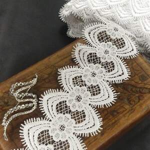 (1 метр) Кружево макраме Sindtex 7см Цвет - Белый (10М-L0434-1)