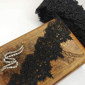 (1 метр) Кружево макраме Sindtex 7см Цвет - Черный (04М-L0171-3)