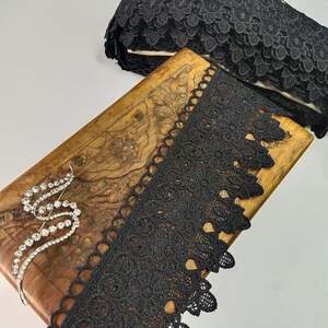 (1 метр) Кружево макраме Sindtex 7см Цвет - Черный (38М-SF3040-2)