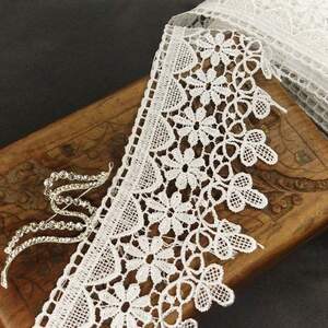 (1 метр) Кружево макраме Sindtex 8,5см Цвет - Белый (19М-Y10912-1)