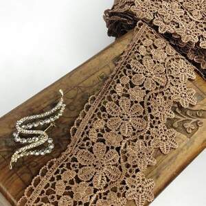 (1 метр) Кружево макраме Sindtex 8,5см Цвет - Золото (13М-L0007-4)