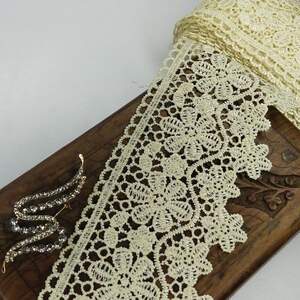 (1 метр) Кружево макраме Sindtex 8,5см Цвет - Молочный (13М-L0007-6)