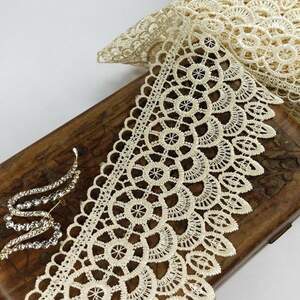 (1 метр) Кружево макраме Sindtex 8,5см Цвет - Молочный (15М-SF-3105-2)