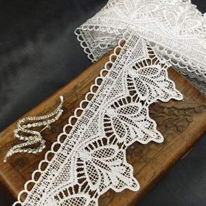 (1 метр) Кружево макраме Sindtex 8см Цвет - Белый (02М-T1169-1)