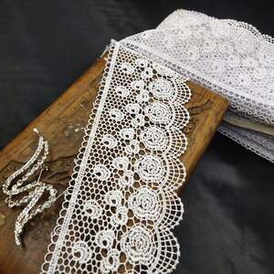 (1 метр) Кружево макраме Sindtex 8см Цвет - Белый (29М-SF3100-1)