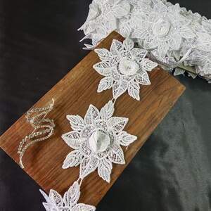 (1 метр) Кружево макраме Sindtex 8см Цвет - Белый (46М-HL147М-1-1)