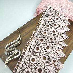 (1 метр) Кружево макраме Sindtex 8см Цвет - Розовый (31М-SF3062-5)