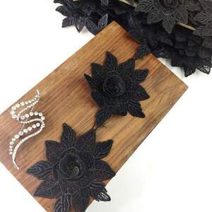 (1 метр) Кружево макраме Sindtex 8см Цвет - Черный (46М-HL147М-1-3)