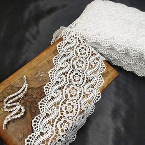 (1 метр) Кружево макраме Sindtex 9см Цвет - Белый (27М-Y11487-1)