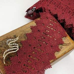 (1 метр) Кружево макраме Sindtex 9см Цвет - Бордовый (23М-Y12169-2)