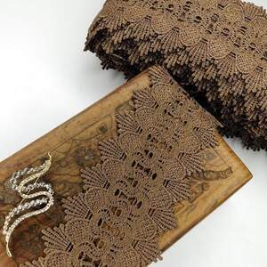 (1 метр) Кружево макраме Sindtex 9см Цвет - Коричневый (23М-Y12169-4)