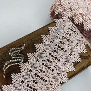 (1 метр) Кружево макраме Sindtex 9см Цвет - Пудра (23М-Y12169-7)