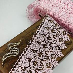 (1 метр) Кружево макраме Sindtex 9см Цвет - Розовый (06М-SF3119-5)