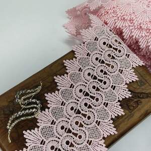 (1 метр) Кружево макраме Sindtex 9см Цвет - Розовый (23М-Y12169-8)