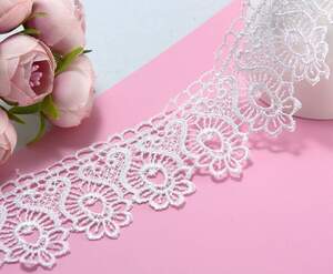 (1 метр) Кружево макраме Арфа ширина 4,5 см Цвет - Белый