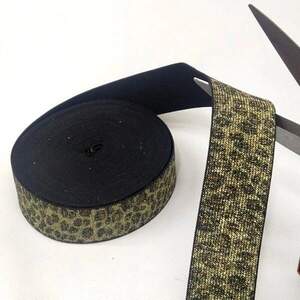 (1 метр) резинка широкая с люрексом - 3,5см черная золото