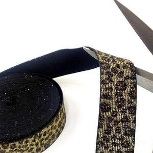(1 метр) резинка широкая с люрексом - 3,5см черная золото