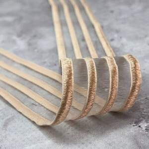 (1 метр) Сетка-резинка для белья с блеском 3 см - светлый беж