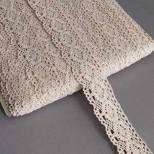 (1 метр) Хлопковое кружево 3,5 см (лен) - Розовый (М5023)