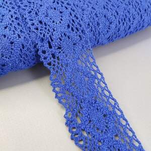 (1 метр) Хлопковое кружево 3,8 см (лен) - Электрик (М5023)