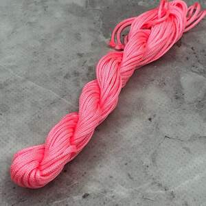 (12 метров) Шнур нейлоновый, капроновый (шамбала) 1мм - Розовый