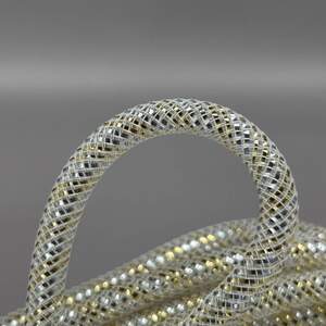 (19 метров, D-10мм) Регилин трубчатый с люрексом - бежевый с золотом