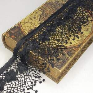 (1м) Кружево макраме Sindtex 10см Цвет - Черный (М729-99-039)