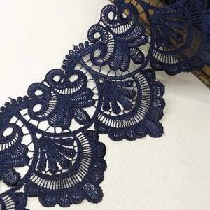 (1м) Кружево макраме Sindtex 11,5см Цвет - Синий темный (М729-104-154)