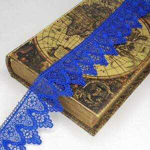 (1м) Кружево макраме Sindtex 6см Цвет - Синий электрик (М729-51-040)