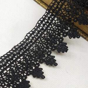 (1м) Кружево макраме Sindtex 6см Цвет - Черный (М729-63-039)