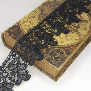 (1м) Кружево макраме Sindtex 7,5см Цвет - Черный (М729-67-039)