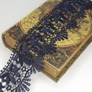 (1м) Кружево макраме Sindtex 8см Цвет - Синий темный (М729-116-154)