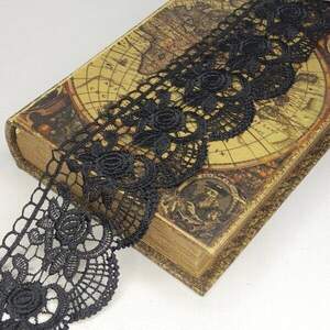 (1м) Кружево макраме Sindtex 8см Цвет - Черный (М729-76-039)