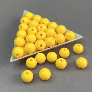 (20 гр) Бусины пластик Ø10мм - желтый