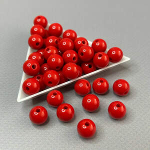 (20 гр) Бусины пластик Ø10мм - красный