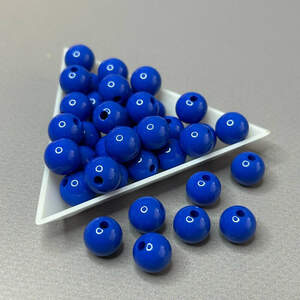 (20 гр) Бусины пластик Ø10мм - синий