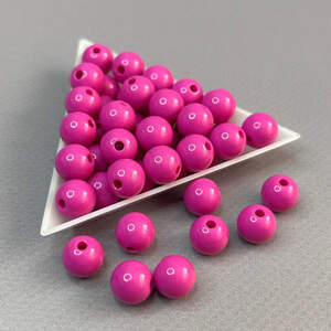 (20 гр) Бусины пластик Ø10мм - фуксия