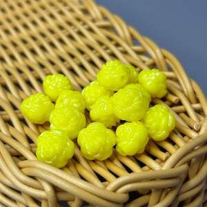 (20 гр) Бусины пластик розочка 12мм, - желтый