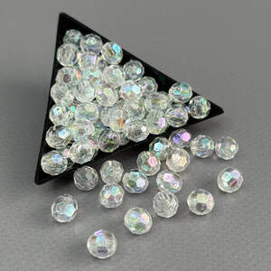 (20 гр) Бусины рондель пластик Ø8мм - прозрачные с АВ