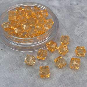 (20 грамм) Ø9 мм Бусины граненые пластик #378/126 - персиковый