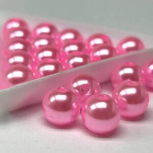 (20 грамм) Бусины пластик Ø10мм, - розовый