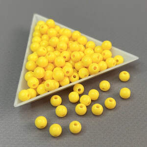 (20 грамм) Бусины пластик Ø6 мм - желтый