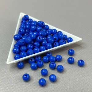 (20 грамм) Бусины пластик Ø6 мм - синий