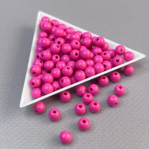 (20 грамм) Бусины пластик Ø6 мм - фуксия