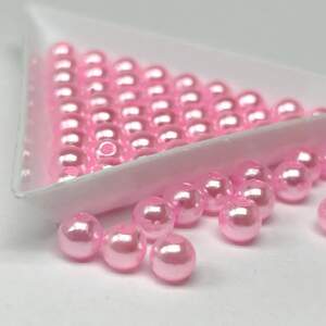 (20 грамм) Бусины пластик Ø6мм - розовый перламутр