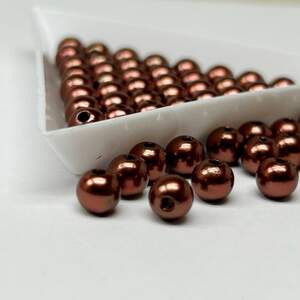 (20 грамм) Бусины пластик Ø6мм - шоколадный перламутр