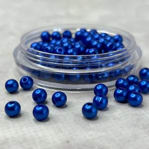 (20 грамм) Бусины пластик Ø6мм - электрик перламутр