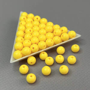 (20 грамм) Бусины пластик Ø8 мм - Желтый