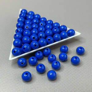 (20 грамм) Бусины пластик Ø8 мм - синий