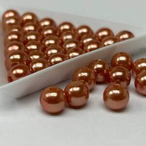 (20 грамм) Бусины пластик Ø8мм - коричневый перламутр